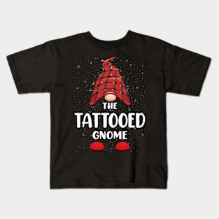 Tattooed Gnome Red Buffalo Plaid Christmas Pajama Matching Family Kids T-Shirt